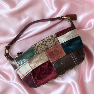 Vintage Coach Y2K Multicolor Patchwork Shoulder Bag
